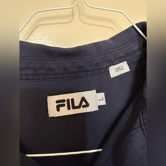 Fila Size Large Blue Collared Long Sleeve Active Men's Top - Picture 2 of 3